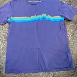 Patagonia Kids Blue and Yellow Wave Tee